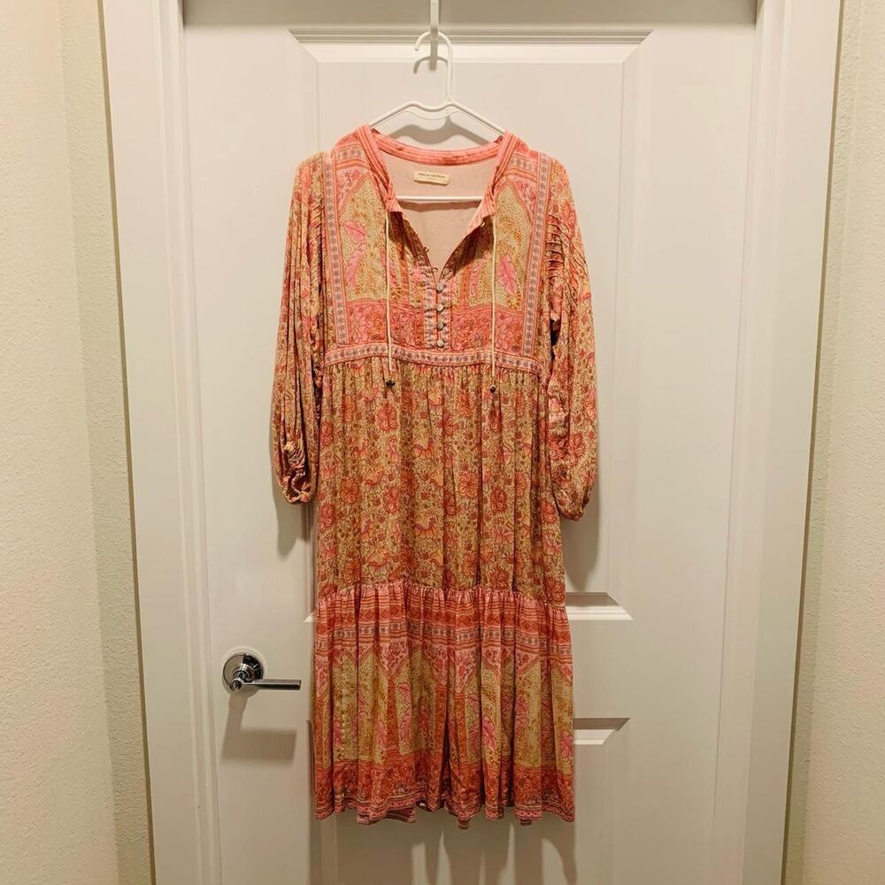 SPELL and the Gypsy poinciana cotton candy midi peasant cottagecore dress summer